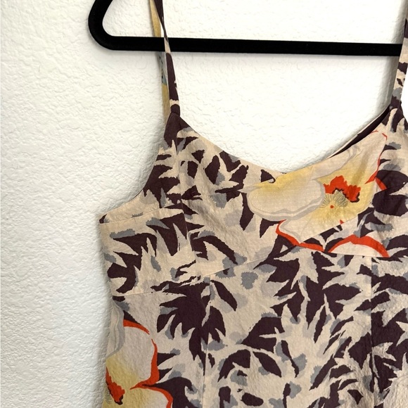Anthropologie HD Paris Fern Flower Silk Slip Tank Dress Y2K Boho Hippie - Picture 5 of 8